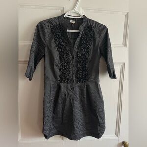 Dynamite | Black and Silver Striped Retro Blouse